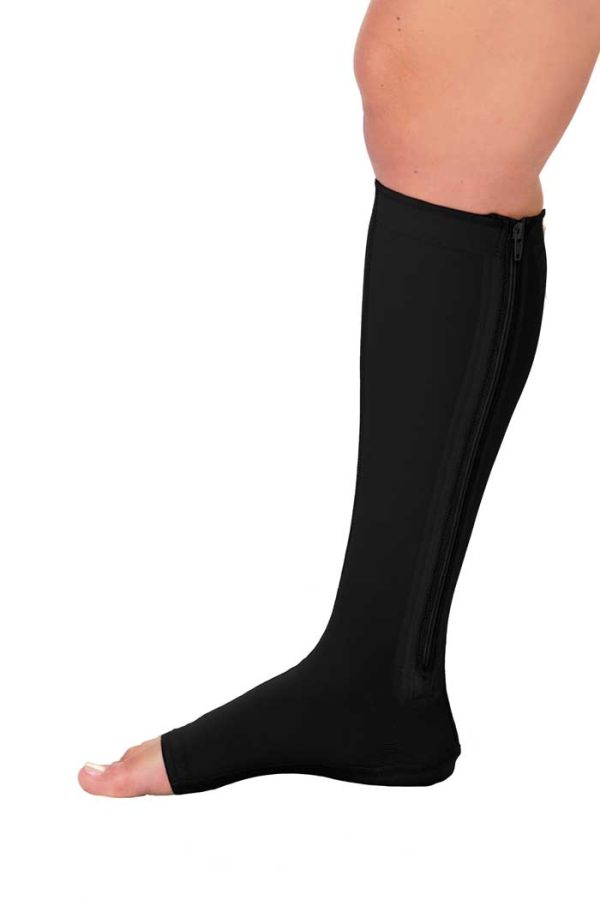 Open Toe Knee High Sock with Zipper - Image 4