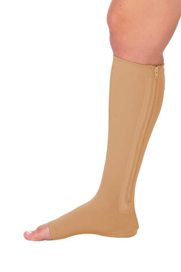 Open Toe Knee High Sock with Zipper - Image 5