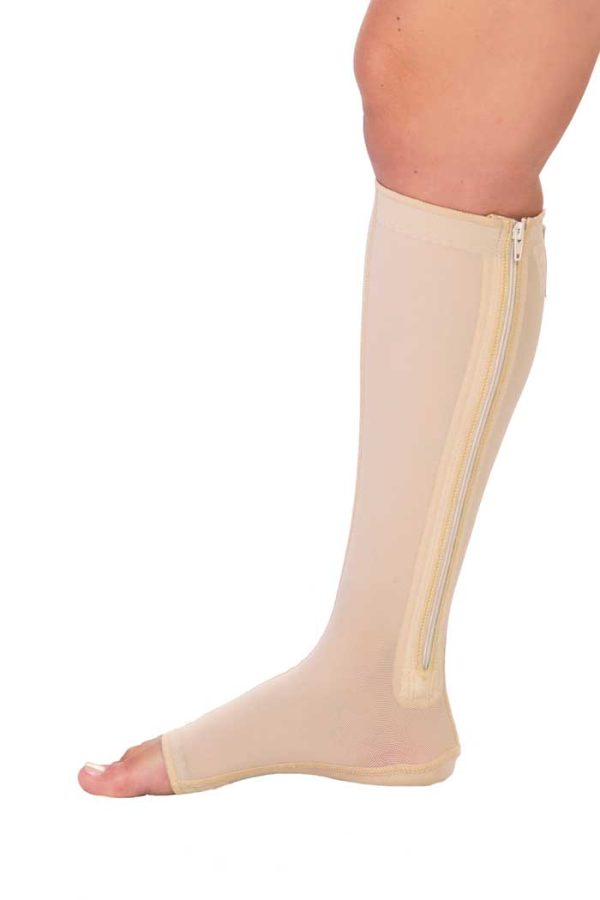 Open Toe Knee High Sock with Zipper - Image 6